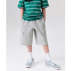 MUSINSA STANDARD KIDS 더블 니트 카고 버뮤다 스웨트 팬츠 [미디엄 그레이] 417081