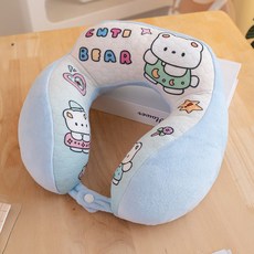 卡通U型枕 午睡枕頭 成人護頸枕 車用學生, PP棉【米拉B款】可愛熊