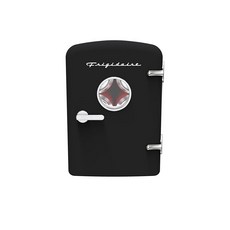 프리기데어 레트로 9캔 미니 개인용 냉장고 휴대용 쿨러 자동차 사무실 침실 기숙사 객실 11.8인치 D x 7.1인치 W 10.1인치 H 블랙, Black, 11.8"D x 7.1"W x 10.1"H, Refrigerator