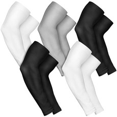 남성용 팔 소매 5쌍 농구 배구용 자외선 차단 압축 슬리브 커버, 2 Black/2 White/1 Grey, Large, 2 Black/2 White/1 Grey