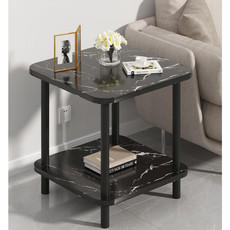 원목 협탁 사각 사이드 테이블, 블랙
