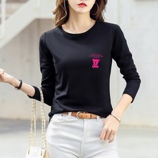 스타일아유 스타일리시한 여성용 베이직 이너티 데일리룩 캐주얼 봄 가을 티셔츠 TS2042