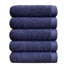 [주주] 흡수력좋은 40수 도톰한 200g 무형광 호텔수건, 네이비, 5개