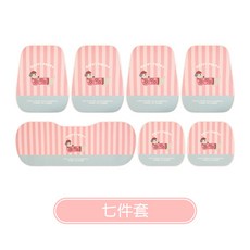 HAPPY PUPPY 臘腸狗汽車坐墊, 1個, 七件套 粉色臘腸狗:七件套 粉色臘腸狗