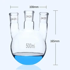 19/26 24/29 29/32 표준 100 250 500 1000ml 3 넥 Boro. 3.3 유리 반응 플라스크 실험실 유리 제품 화학 실, 01 500ml 24 24 24