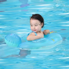LOMAND 嬰幼兒游泳圈 帶遮陽蓬 坐圈 趴圈 可拆卸, 藍色