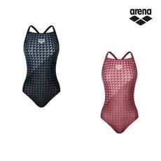 [아레나] 여성 원피스 드롭백 수영복 체크포인트