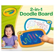 Crayola 유아용 2-in-1 낙서 보드 스퀴시 및 지울 수 있는 드로잉 태블릿 교육용 유아 장난감 여행 활동 스케치 패드 아동용 선물, Doodle Board