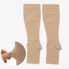 오픈토 종아리 압박밴드 XS 베이지 다리 부종 무릎 산모 승무원