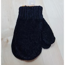 兒童用針織手套(黑色、閃亮) - 時尚保暖，柔軟舒適，戶外活動必備