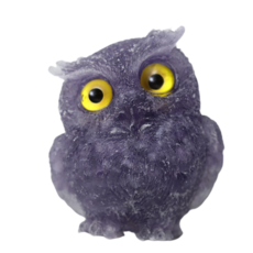 [진짜보석] 크리스탈 부엉이 액막이 조각상, 자수정