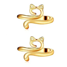 MIUSIE 2pcs 조정 가능한 뜨개질 크로 셰 뜨개질 루프 링 니트 원사 가이드 손가락 빠른 홀더 골무 스레드, 06 golden