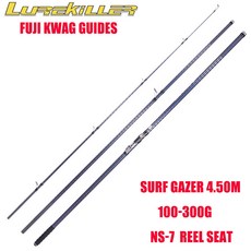 LUREKILLER 遠投竿 4.5米 100-300G 交叉碳纖維釣魚竿, 4.5米板塊輪座,4.50M
