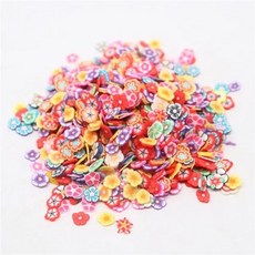 GEEKI 셀프 네일 아트 재료 장식 매니큐어 페디큐어 DIY Boxi 슬라임 스타 플라워 하트 캔디 과일 슬라이스 멀티 시리즈 폴리머 클레이 스프링클 수제 액세서리 10g, [11] flower