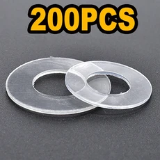 검정색/투명 PVC 하드 와셔 뻣뻣한 플라스틱 원형 평면 고온 저항 충격 방지 또는 누출 절연 가스켓, 06 M6x12mmx1mm, 03 Transparent (200PCS)