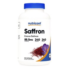 nutricost 番紅花萃取膠囊 88.5mg, 240顆, 1罐