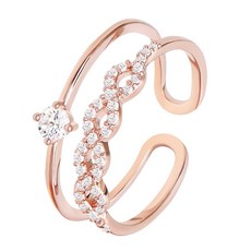 큐빅 더블 프리사이즈 패션 링 반지art1+5wBT