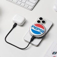 펩시 병뚜껑 마그네틱 유무선 맥세이프 보조배터리 PEP-MSCC01, 펩시 보조배터리(4000mAh)