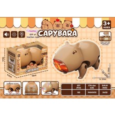 LUCK CAPYBARA水豚君音樂燈光牽引玩具，聲光互動啟蒙玩具，安全無毒寶寶學步益智玩具, 咖啡色, 1個