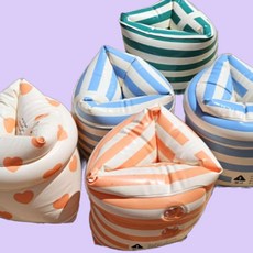 여름 휴가 KC인증 암튜브 수영장 물놀이용품 물놀이 안전 비치용품, 1개, 그린 스트라이프