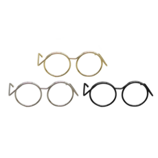 안경 3종 미니어처 데코 파츠, 블랙, free