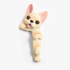 可愛狗法鬥開關裝飾墻貼保護套 現代簡約樹脂動物3D立體插座貼, 奶黃右立法鬥