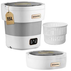 휴대용 세탁기 15L 소형 세탁기 속옷용 휴대용 섬세한 천과 가벼운 세탁용 아이델 아파트 기숙사 호텔 및 캠핑용 세탁기