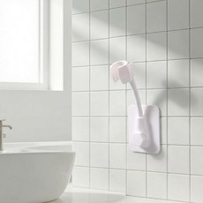 샤워기 거치대 각도조절 샤워기걸이 접착식 2P - 샤워기행거 샤워기홀더 샤워기고정, 화이트