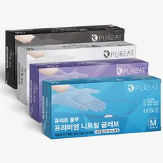 퓨리트 프리미엄 니트릴장갑 100p, 퍼플, M, 1개
