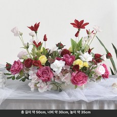 테이블 교회 장미 사순절 센터피스 인테리어 꽂이 부활절, 스타일 B 진분홍 플라스틱 받침대 포함