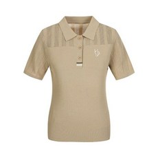 벤제프 여성 스카시조직 포인트 카라 반소매 풀오버 BQ2MWSP802 3103103