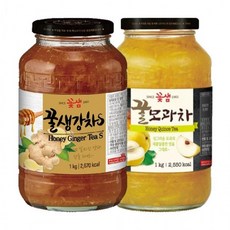 꽃샘 꿀생강차S 1kg + 꿀모과차 1kg 전통차 액상차