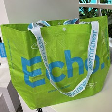 XFD 방수 가벼운가방 빅쇼핑백 대용량 빅쇼핑백 숄더백 장바구니 54cm5cm, 1개, 옐로우그린-Echo