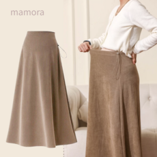 mamora 임산부 겨울 스커트 챠르르 날씬하고 단정한 무자극 임부복 치마
