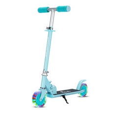 兒童鋁合金摺疊滑板車, 淺藍帶燈輪, 1個