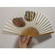 京扇子 貼金箔花卉摺扇, 如圖所示, 1個