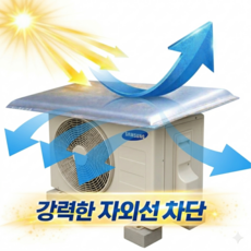 국내산 은박 에어컨 실외기커버 열차단 자외선차단 과열방지 통풍설계 보호커버 에코와이드, 은박형