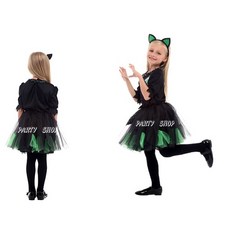兒童黑貓變裝服 附貓耳頭飾 萬聖節角色扮演造型服