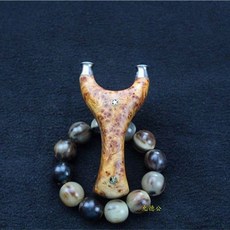 麻梨疙瘩滿花貼片鈦合金反曲飛虎實木專業扁皮筋彈弓，堅固耐用，握感舒適，射擊精準, 1個, 麻梨疙瘩滿花貼片鈦合金反曲飛虎實木木質專