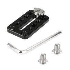 범용 카메라 탑 쉬운 플레이트 트랙 블록 도베 테일 및 DSLR 카메라 모니터 모니터 마운트 용 짧은로드, 검은색