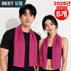 에센드 시원한 스포츠 아이스 건식 쿨 타올 냉감, 5세트, 쿨핑크