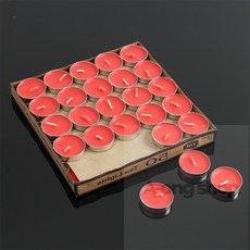 아옹샵 티라이트 원형 레드 50p 소형 캔들 감성인테리어, 50개