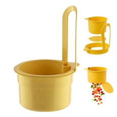 퀴나엘 다용도 음식물 거름망 주방 싱크대 욕실 원터치 분리형 거치대, 레몬 옐로우, 1개