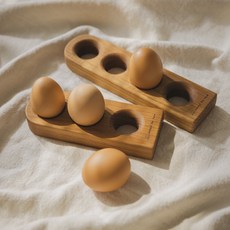 국내제작 원목 에그트레이 3종 택1(3구 4구 손잡이), 3구손잡이, 1개, 티크