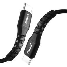 엔더 패브릭 C타입-C타입 초 고속 충전 데이터 케이블 PD 60W, 2m, 블랙, 1개 2m, 블랙, 1개