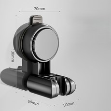 샤워기 거치대 무타공 흡착식 접착식 샤워걸이 각도조절, 1개