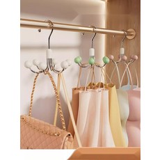 옷장용 회전행거 다용도걸이 가방 모자 넥타이걸이, 1. 4발 내추럴 1개