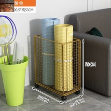 철제 폼롤러 수납바구니 이동식 거치대 정리 스몰 접기 파랗고 틈새 화이트 헬스장 매트, 1개, 1개