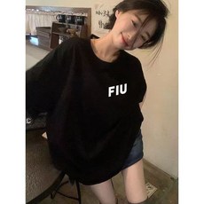 레터링 심플 반팔티 남녀공용 오버사이즈 어워매치 커플룩 티셔츠