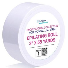 LA MIERE 바디 및 얼굴 제모용 부직포 제모 롤 찢어짐 방지 보풀 7.6cm x 45.6m(3인치 55야드) 화이트, 7.6 x 45.2m(3
